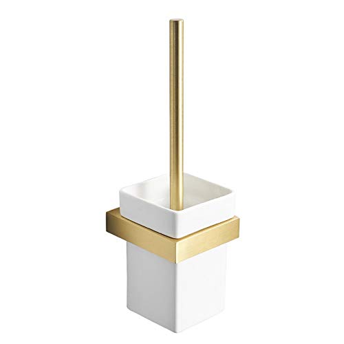 Brosse de toilettes en aluminium brossé et fil de cuivre chic