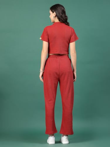 Image of Rigo Cotton Co-ord Set for Women | Round Neck, Slim Fit Tracksuit Co-ords Set for Women | Stylish Dresses for Women | Casual Wear, Beach Wear, Vacation Wear Outfit for Women