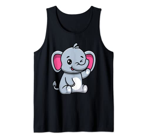 Cute Baby Elephant Zoo Animal Kawaii Boys Girls Little Kids Débardeur