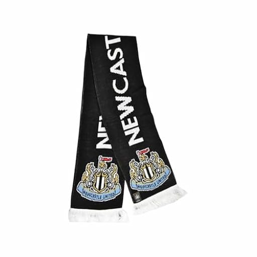Hy-Pro International Ltd Bufanda oficial del Newcastle United con diseño de escudo negro, 180 cm, negro, blanco, L | Ya disponible en tu tienda friki favorita! En mundofriki.es!