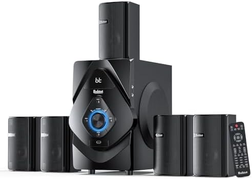 Sistema de Som Bobtot 5.1 Home Theater Preto, Potência de Pico de...