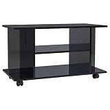 colour_text vidaXL Mueble TV con Ruedas Contrachapada Negro Brillante 80x40x40cm Mobiliario Accesorios Centro Entretenimiento y Multimedia Diseño Moderno Práctico