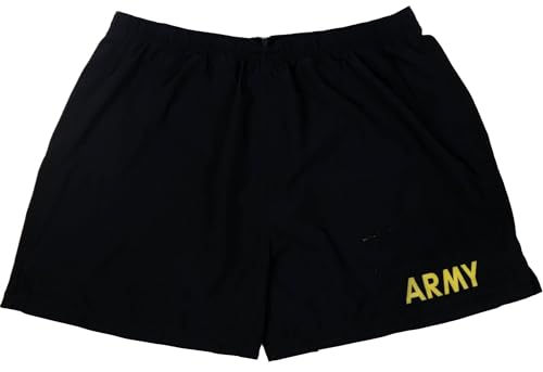 USGI Military Men's APFU Shorts Army Black and Gold PT Physical Fitness Trunks