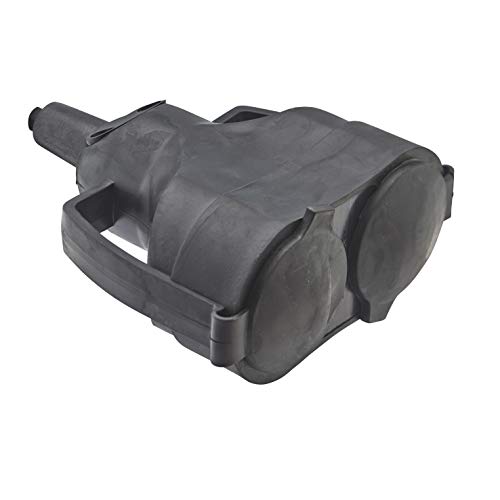 DEBFLEX - Double Fiche Femelle Electrique Etanche - Fiche Electrique 2P+T 16A - Remplacement ou Création Branchement sur Câble - En Caoutchouc - Noire - 120...