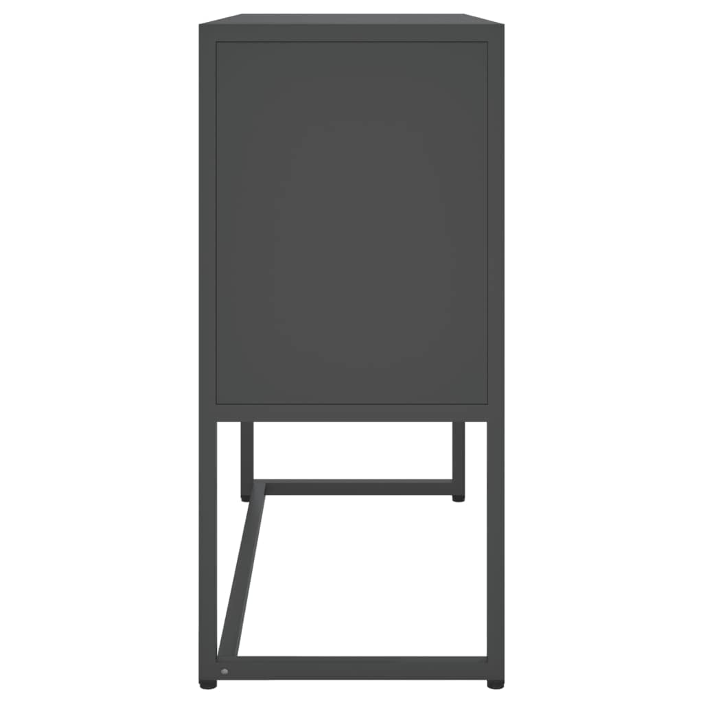 Kredens antracytowy, 75 x 35 x 75 cm, stal, komoda na korytarz, szafka komodowa, szafka na pranie do sypialni