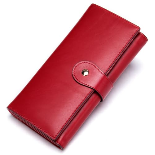 Genuine Leather Wallet, Women's Multi Slot Anti Magnetic Card Bag, Trendy Women's Top Layer Cowhide Handbag(white-Dinosaur Doodle4)