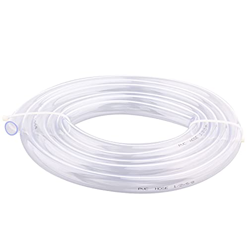 Derpipe Clear Vinyl Tubing - 1/2" Id 5/8" Od Pvc Tube Food Grade Flexible Plastic Pipe Hose For Homebrewing, Siphon Pump 3 Meters(10Ft) Length #TOP29