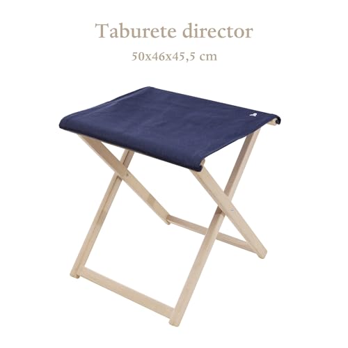 Miniatura 3 de Scalpers - Taburete Director Plegable Fabricada en Madera de Haya Estructura sin Barniz de Primera Calidad, Lona Color Azul Oscuro