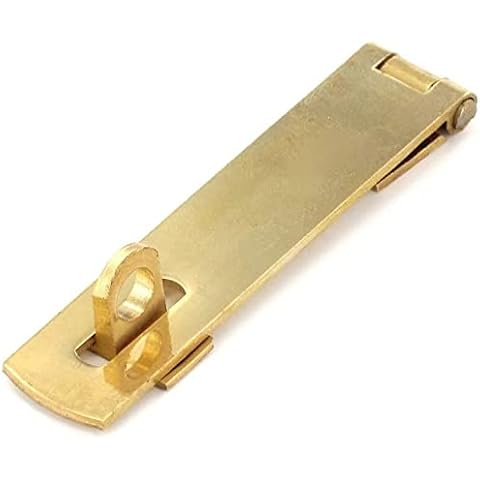 Merriway 4 Inch Polished Brass Hasp & Staple Cover
