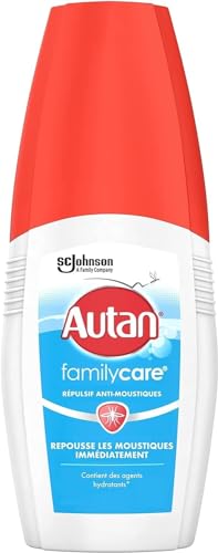 Autan Family Care Spray - Spray Anti-Moustiques - Jusqu'à 4H de Protection Immédiate - Contient des Agents Hydratants Pour la Peau - 1 Spray, 100ml