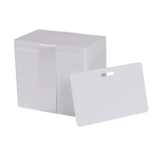 Image of Pack of 100 White CR80 PVC Cards with Horizontal Slot Punch | 30 Mil by easyIDea