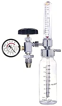 Hertz Oxygen Flow Meter With Regulator And Humidifier Bottle Mask Flow Meter Connector - Transparent-picture-12