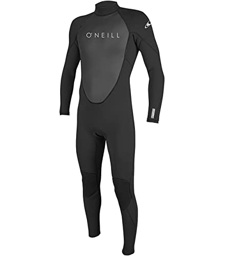 O'Neill Men's Reactor-2 3:2mm Back Zip Full Wetsuit, Lightweight Warmth with Good Flexibility for Surfing, Paddleboarding, Kayaking, Black/Black, Large