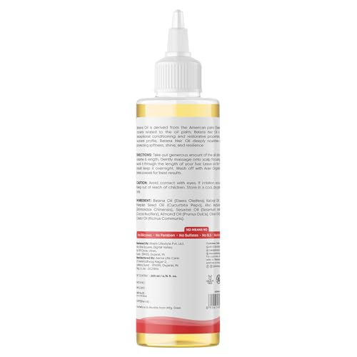 Aravi Organic Batana Hair Oil For Hair Growth With Pumpkin Oil - Derived From American Oil Palm Nut - 200 ml