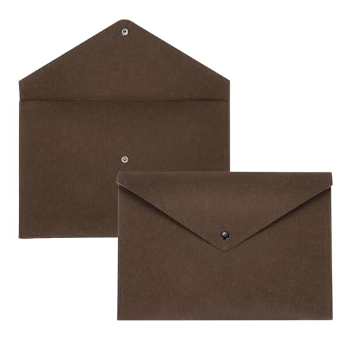 Dossier en feutre A4 pochette de rangement à bouton porte-documents marron