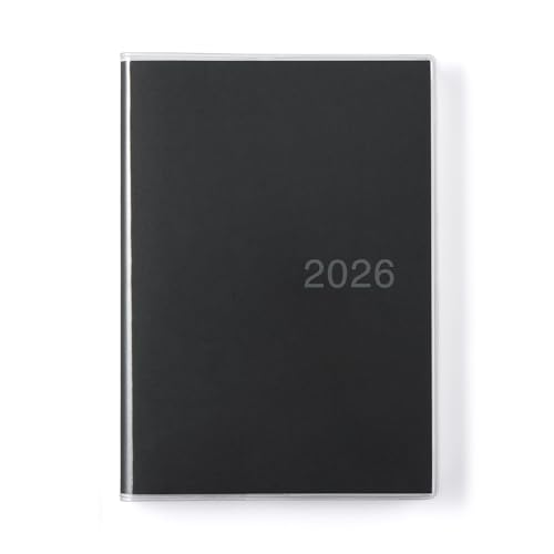 無印良品 一覧できるスケジュール帳・マンスリー/デイリー・2025年12月始まり 月曜始まり・B6・黒 84854385
