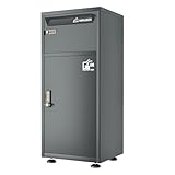 宅配ボックス【複数投函/ポスト一体型/大容量】『らくぽす』 電子キー 宅配BOX 防水 屋外 盗難防止 簡単設置 案内ステッカー付 PBIMシリーズ (マットグレー（ポスト一体型+電子キー）)