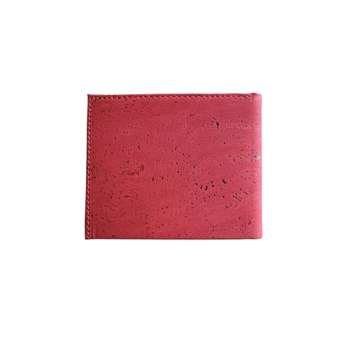 Cork wallet for men RFID Eco friendly gift (Beige/Red)3