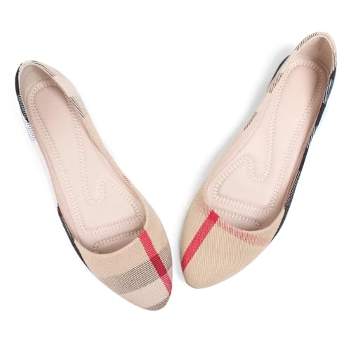 Image of Dear Time Women's Flats Pointed Toe Comfortable Dressy Multicolored Slip On Loafer Flats for Work