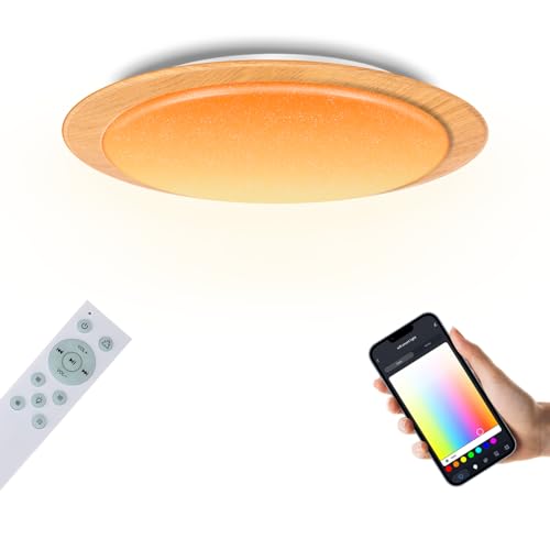 GHETTALINN LED ���y�V�[�����O���C�g 8�� �ؖڒ������O�t���[�� WiFi�ڑ� Amazon alexa�Ή� ����/APP���� ������Bluetooth�X�s�[�J�[ RGB���C�g ���邢 �a�� �������F �X�}�[�g�z�[���Ɩ� ��?�x �����R���t��