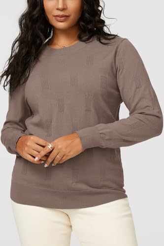 Image of Arach&Cloz Women's Soft Knit Sweater Fall Dressy Casual Pullover Tops