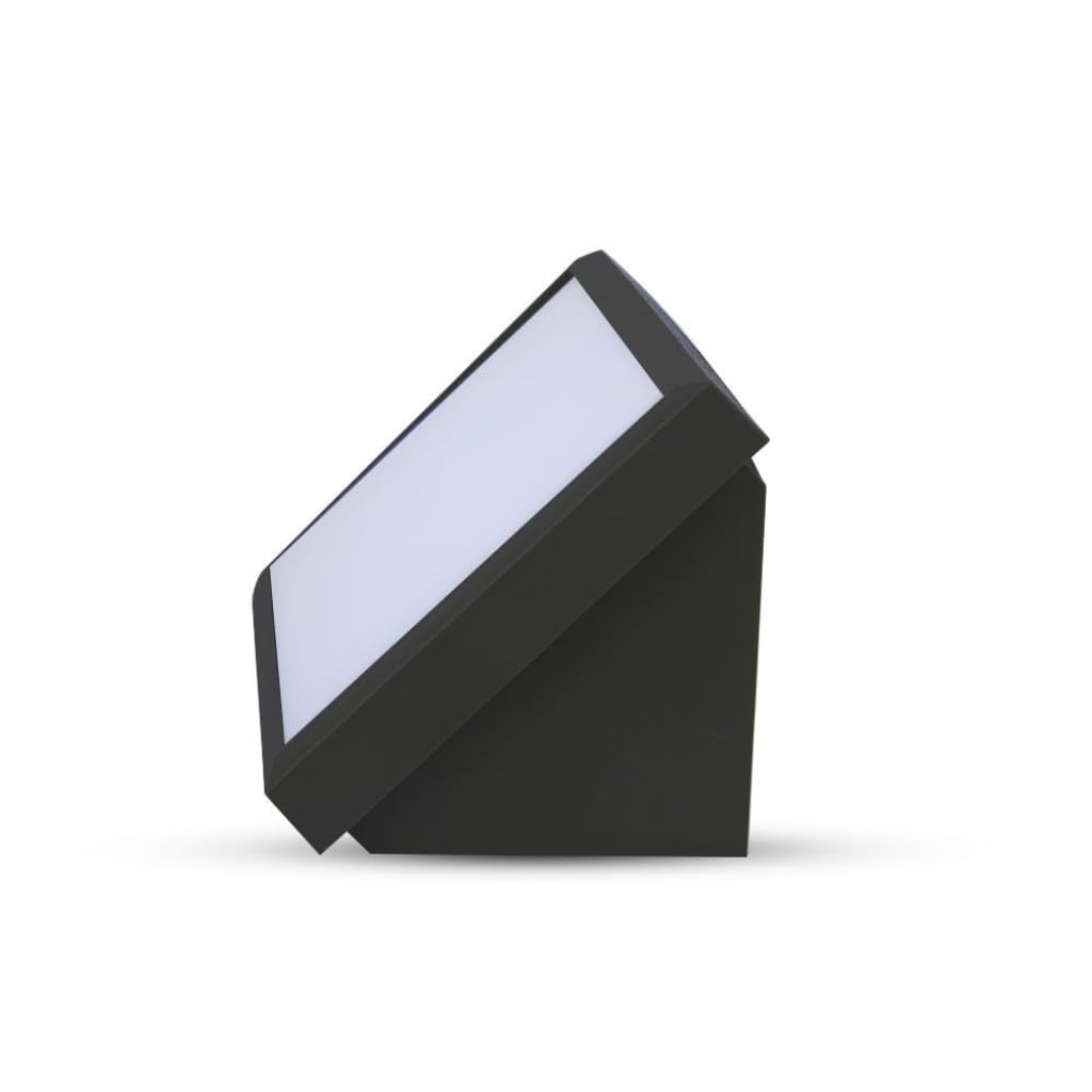 V-TAC VT-8055 Lampada LED da parete rettangolare 20W angolare colore nero da esterno IP65 applique da muro luce bianco caldo 3000k sku 6810