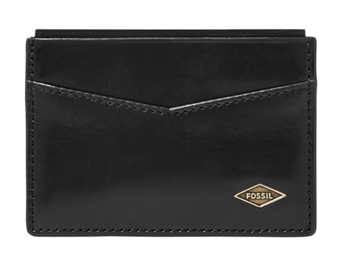 Fossil Geldbörse für Herren Ryan, Leder Kartenetui Schwarz 10,16 cm L x 0,635 cm B x 6,985 cm H ML4234001