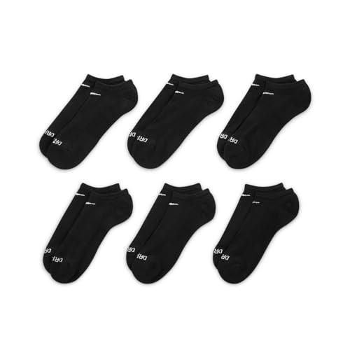 Nike Women's Everyday Plus Cushioned Training No-Show Socks (6 Pairs), Black | White, X-Large3