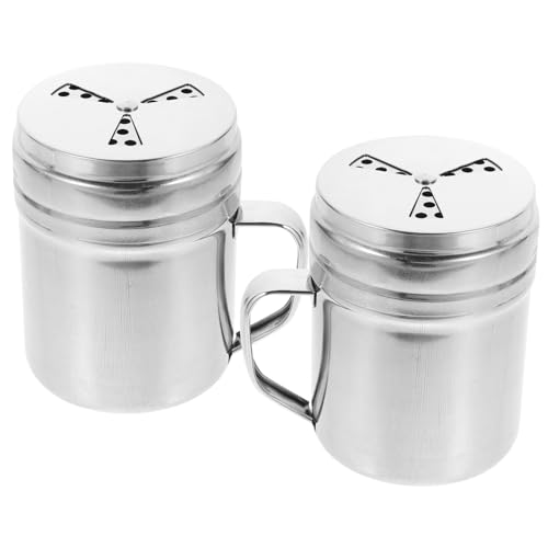 Cabilock 2Pcs Stainless Steel Seasoning Containers Portable Spice Storage Bottles for Salt Pepper and Other Seasonings Kitchen Gadget with Fine Workmanship