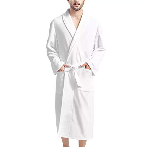 CLOHOMIN Comfortable Mens Plush Bathrobe with Pocket, Soft Spa Robes Keep Warm Bathrobes for Winter Spring3