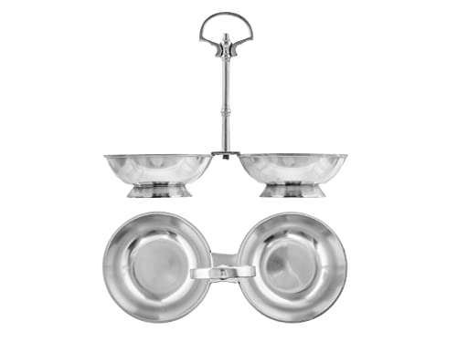 H&H Antipastiera Ottone Sheffield Coppe Coppette E Ciotole, Argento