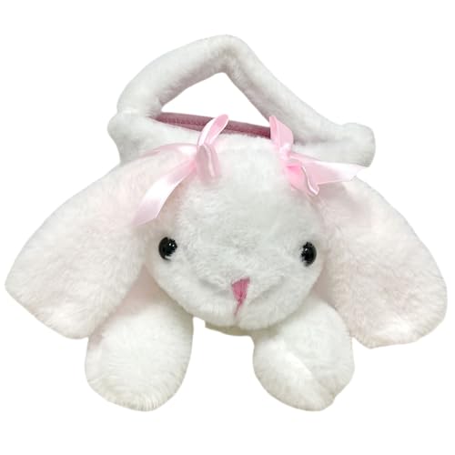 Easter Bunny Basket White Egg Hunting Storage - Easter Decorations for Kids Girls Women, Cosplay Party Supplies, Portable Gift Basket for Easter Egg Hunt Home Decor