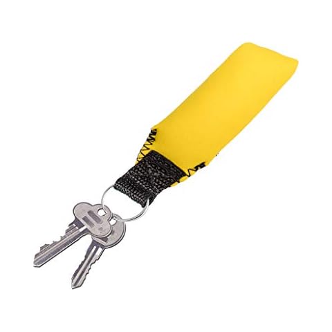 Floating Neoprene Keychain, Rectangle Buoyant Key Ring, Water Sports Keychain for Marine Boat, Fishing, Sailing, Surfing, Kayaking, Swimming, Diving, Water Sports Yellow Cover