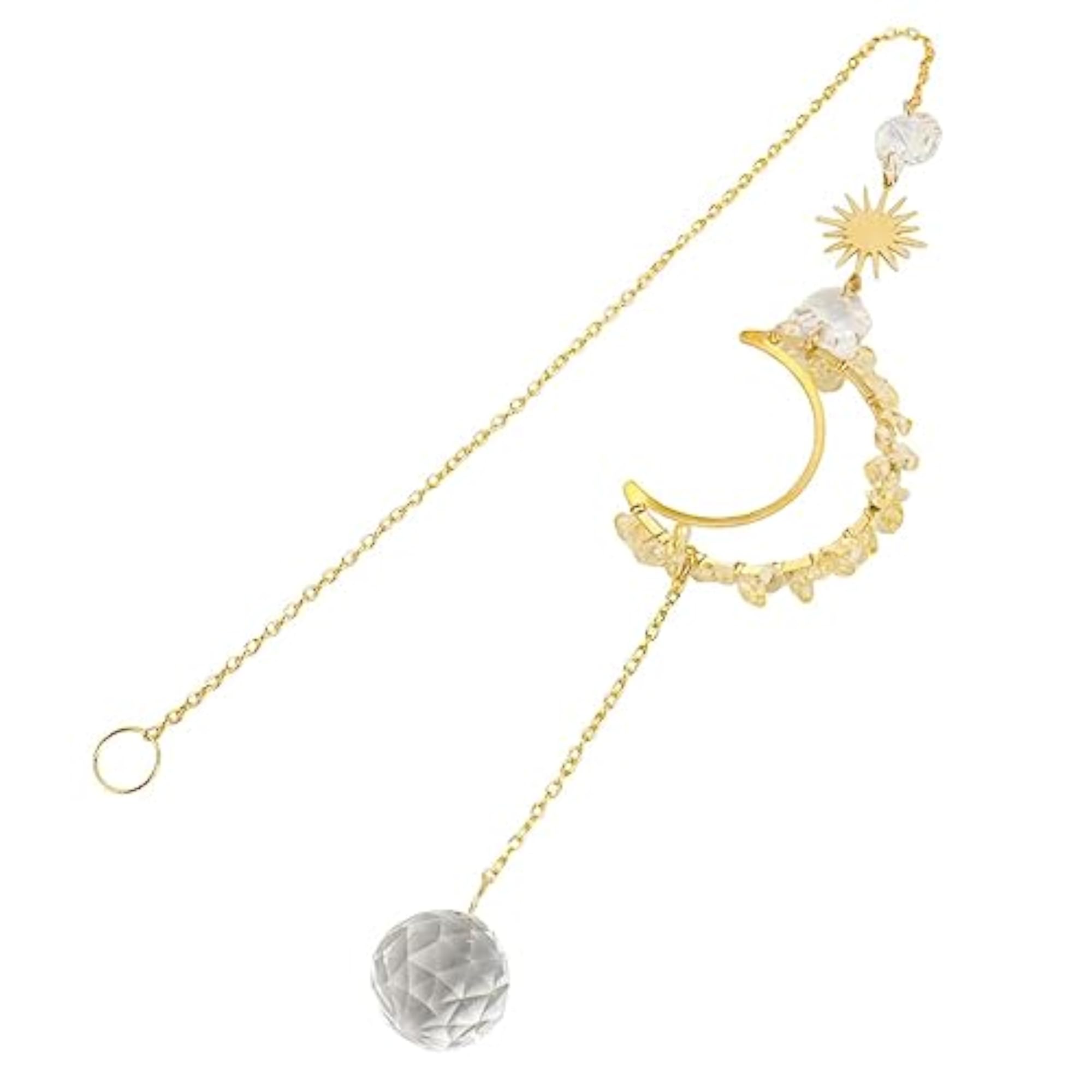 Moon Aesthetic Rainbow Effect Pendant, Yellow