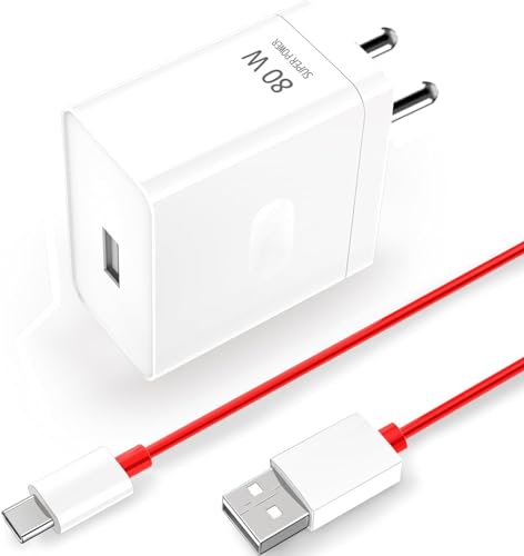 Image of Oneplus Original 80W Charger SUPERVOOC with Dash C to C for Superfast Charging Compatible with Oneplus 12 /12R /10R /10T /9 Pro /9 RT /9R /8 /8 Pro /Nord