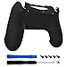 eXtremeRate Black Bottom Shell, Soft Touch Back Housing Case Cover, Game Improvement Replacement Parts for Playstation 4 PS4 Slim Pro Controller JDM-040, JDM-050 and JDM-055