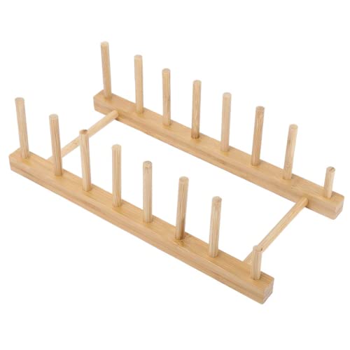 TENP Portapiatti, scolapiatti in legno 12,6x5,5x3,7 pollici per tagliere di tazze, scodelle, torte da tè e libri per soggiorno studio, cucina