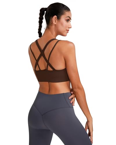Image of Sports Bras for Women HIigh Support, Criss-Cross Back Padded Strappy High Impact Sports Bras for Women Large Bust