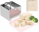 Tofupresse, Tofupresse aus Edelstahl, lebensmittelechtes Material, spülmaschinenfest, inklusive 1 Tablett und 1 Gaze-Tuch, geeignet für selbstgemachten Tofu, Käse und Trockenjoghurt.
