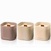 Set of 3 Premium Scented Soy Candles Gift Set | Nature’s Bloom Collection – Gardenia, Hilton Garden and Rose & Oud | Crackling Wood Wick | Luxury Candles for Relaxation, Home Décor, Gifts | 9.8oz Each