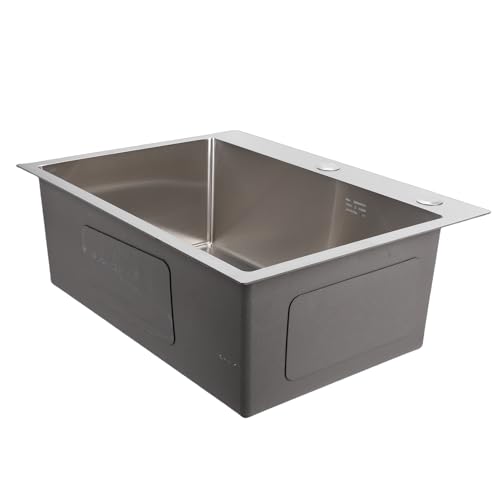 Haofy Évier de Camping-car de 24 Pouces en Acier Inoxydable 304 avec Coussinets Insonorisés pour le Camping et les Bateaux Évier de Cuisine de Grande capacité de 38,5 L avec Revêtement Nano pour