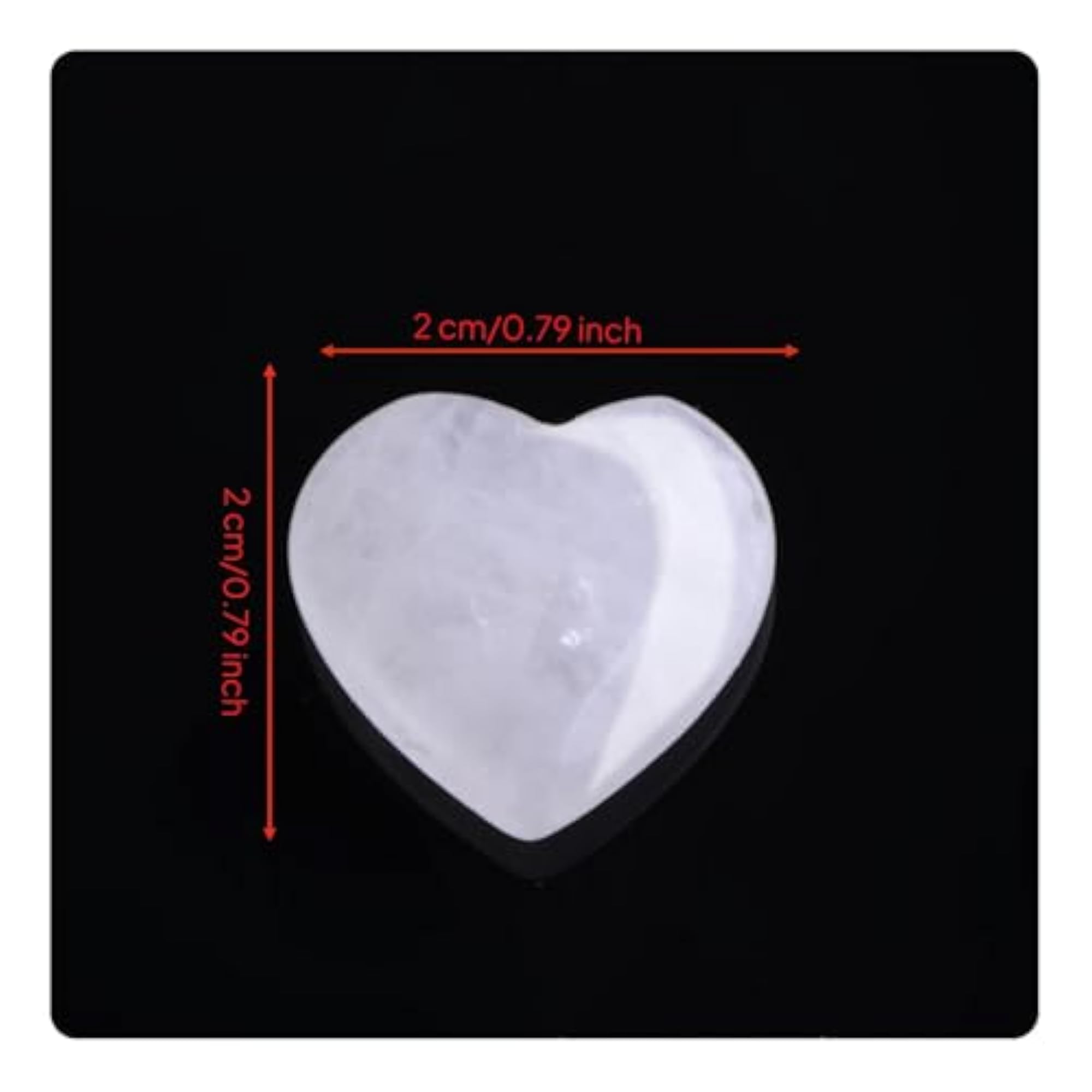 Polished Surface Holeless Heart Charm, White Crystal for DIY