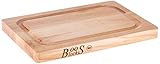 John Boos Block Chop-N-Slice Maple Wood Edge Grain Reversible Cutting Board with Deep Juice Groove,...