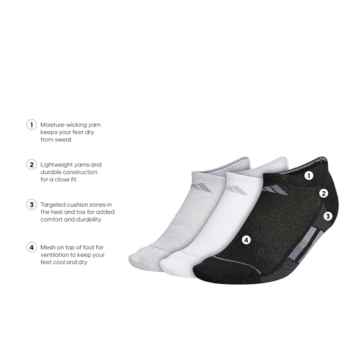 adidas Women's Superlite Stripe 3.0 No Show Socks (3-Pair) Low Profile Athletic Fit with Arch Compression2