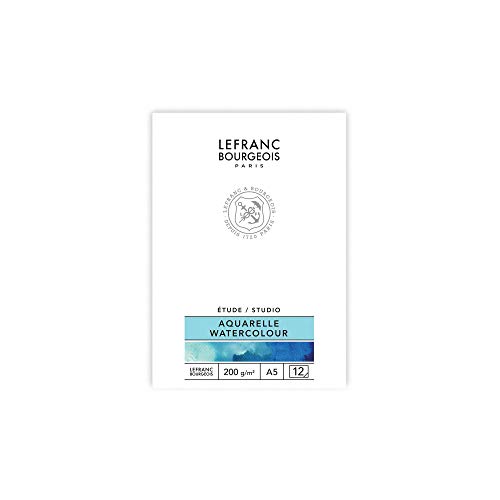 Lefranc Bourgeois 301341 Studio Watercolour Pad 12 Sheets, A5, 200 g/m²