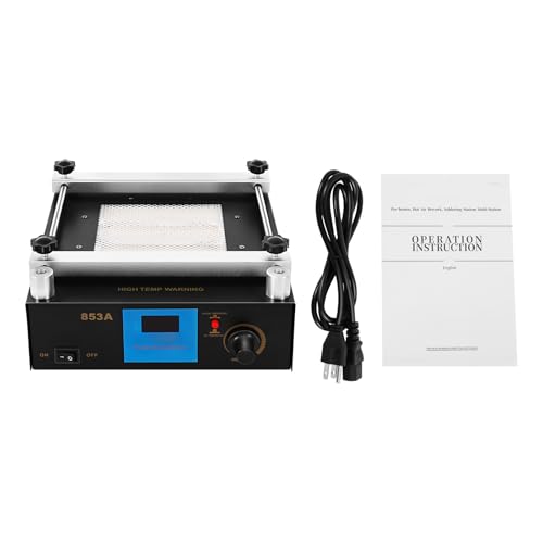 Preheating Rework Station, 853A 110V 450W SMD BGA Rework Station Preheating Oven Station Hot Plate, InfraredElectronic Preheater, Digital IR PCB Preheater Preheating Oven Welder Soldering