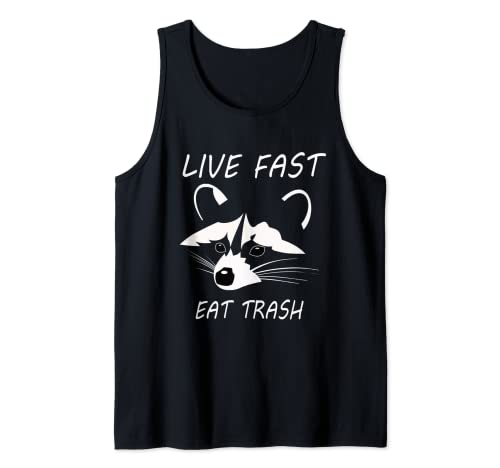 Camiseta de animal mapache Live Fast Eat Trash Gift Camiseta sin Mangas