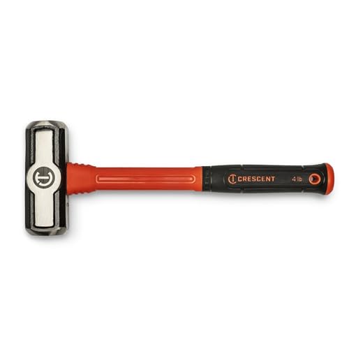 Crescent Fiberglass Engineer Hammer - Shock-Reducing Hammer with Ergonomic Grip & Forged Steel Head - Premium Hand Tool - 4 lb - CHFENG64