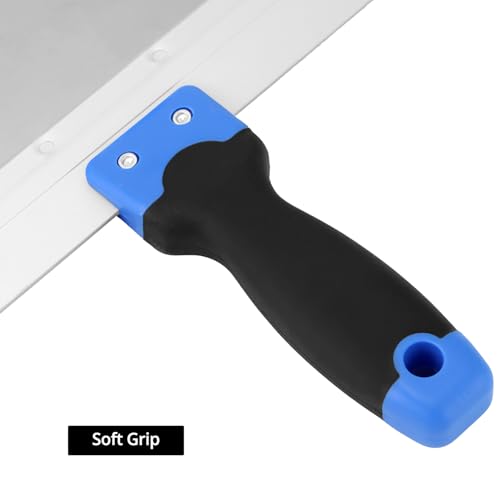 QWORK® 300mm Edelstahl Spachtel Edelstahl mit Kunststoffgriff, Malerspachtel, Flächenspachtel