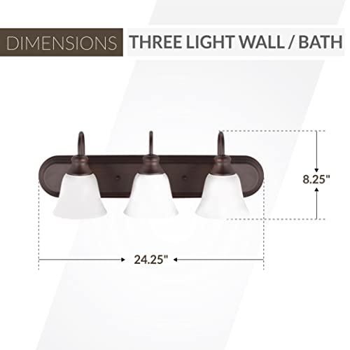 Image of Sea Gull Lighting-Windgate-Three Light Wall /Bath Bar-Bronze Finish-Incandescent Lamping Type
